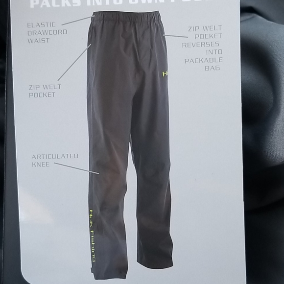 XL or XXL Huk Packable Waterproof Pants - Picture 6 of 9